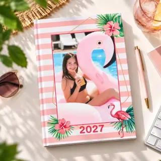 Image of a personalised diary from RapidStudio, featuring a custom cover with chosen photos or designs, ideal for organising and capturing daily memories.