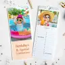 Personalised wall calendar featuring 'Birthdays & Special Celebrations' theme. The calendar showcases vibrant photos of children enjoying summer activities, with space to mark important dates. Ideal as a thoughtful gift for birthdays, baby showers, or Christmas.